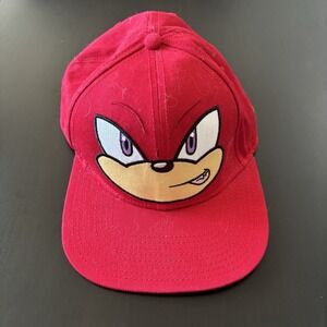 Knuckles Sega Sonic The Hedgehog SnapBack Hat Baseball Cap OSFM Red